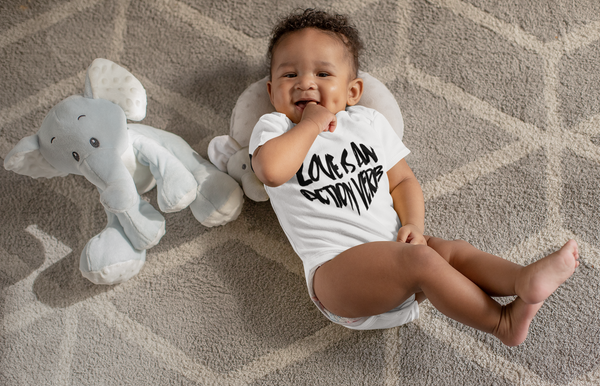 LOVE IS AN ACTION VERB (Onesie for Girls & Boys)