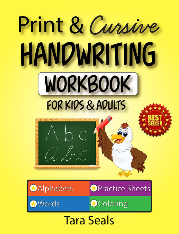 Print & Cursive Handwriting Workbook for Kids & Adults