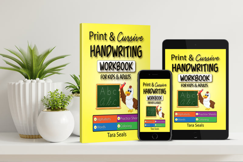 Print & Cursive Handwriting Workbook for Kids & Adults
